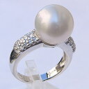 【ポイント10倍】指輪 パールリング 真珠 南洋白蝶真珠 ダイヤモンド パール リング ホワイト系 12mm pt900 プラチナ 人気 おすすめ カジュアル ...