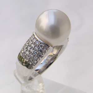 【ポイント10倍】パール 指輪 パールリング 真珠リング 真珠 リング 南洋白蝶真珠 pt900 リング ダイヤモンド 12mm 人気 おすすめ カジュアル ト...