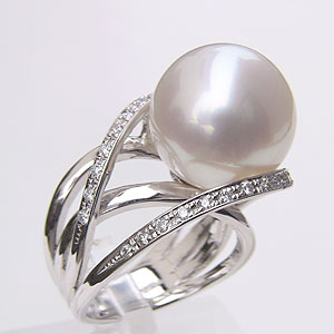 【ポイント10倍】パールリング 真珠リング 真珠 リング ブライダル リング パール 指輪 南洋真珠パール pt900プラチナリング ダイヤモンド 人気 おすす...