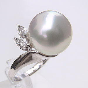 【ポイント10倍】パールリング 真珠リング 真珠 リング ブライダル リング パール 指輪 南洋真珠パール pt900プラチナリング ダイヤモンド 人気 おすす...