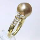 【10%OFF 7/12 9:59まで】パールリング 真珠リング 南洋白蝶真珠 リング ダイヤモンド パール 指輪 ゴールド系 11mm 18金 k18 ゴール...
