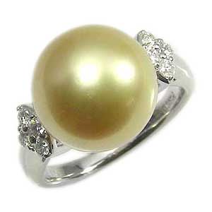 【ポイント10倍】指輪 パールリング 真珠 真珠 パール リング 南洋白蝶真珠 ダイヤモンド pt900 プラチナ 人気 おすすめ カジュアル トレンド フォー...