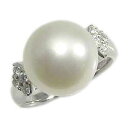 【ポイント10倍】指輪 パールリング 真珠 真珠 パール リング 南洋白蝶真珠 ダイヤモンド pt900 プラチナ 人気 おすすめ カジュアル トレンド フォー...