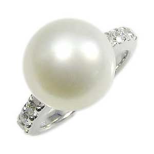 【ポイント10倍】指輪 パールリング 真珠 真珠 パール リング 南洋白蝶真珠 ダイヤモンド pt900 プラチナ 人気 おすすめ カジュアル トレンド フォー...