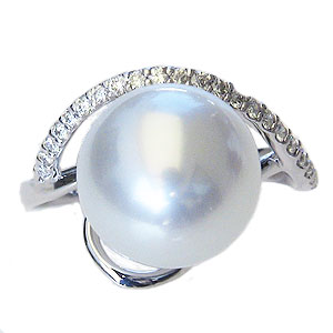 【ポイント10倍】指輪 パールリング 真珠 パール リング 真珠 南洋白蝶真珠 11mm pt900 プラチナ ダイヤモンド 人気 おすすめ カジュアル フォー...