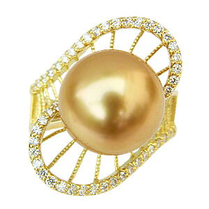 【ポイント10倍】パールリング 真珠リング 真珠 リング パール 指輪 真珠 パール 指輪 ゴールデンパール 11mm 18金 k18 ゴールド 普段使い 人気...