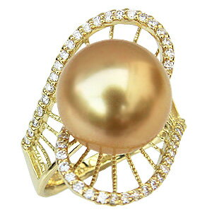 【ポイント10倍】指輪 パールリング 真珠 パール リング 南洋真珠 ゴールド 12mm 18金 k18 ゴールド 普段使い 人気 おすすめ カジュアル トレン...