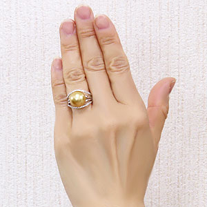 【ポイント10倍中】指輪 パール リング ゴールデンパールリング 真珠 真珠指輪 ダイヤモンド 0.22ct プラチナ pt900 パール 南洋白蝶真珠 12mm ゴールド系 人気 おすすめ 新生活 就職祝い 母の日 プレゼント ギフト
