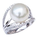 【10%OFF 7/12 9:59まで】指輪 パール リング パールリング 真珠 真珠指輪 ダイヤモンド 0.22ct プラチナ pt900 ホワイトパール 南...