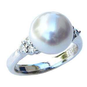 【ポイント10倍】指輪 パールリング 真珠 真珠 パール リング 南洋白蝶真珠 ダイヤモンド 10mm pt900 プラチナ 人気 おすすめ カジュアル フォー...