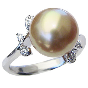 【ポイント10倍】パールリング 真珠 真珠 パール リング 南洋白蝶真珠 11mm ダイヤモンド プラチナ pt900 真珠 指輪 カジュアル トレンド フォー...