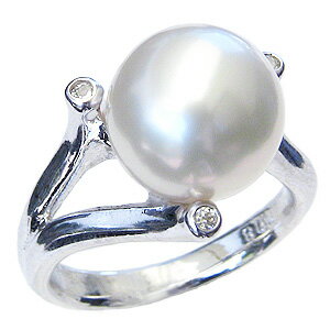 【ポイント10倍】指輪 パールリング 真珠 真珠 パール リング 南洋白蝶真珠 11mm ダイヤモンド プラチナ pt900 人気 おすすめ カジュアル フォー...