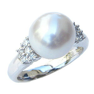 【ポイント10倍】指輪 パールリング 真珠 真珠 パール リング 南洋白蝶真珠 ダイヤモンド 10mm pt900 プラチナ 人気 おすすめ カジュアル フォー...