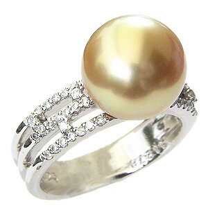 【ポイント10倍】パールリング 真珠リング 真珠 リング パール 指輪 真珠 パール 指輪 南洋白蝶真珠 11mm ゴールド系 18金 k18 ホワイトゴールド...