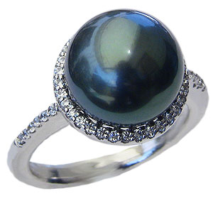 【ポイント10倍】パール リング レディース 真珠 指輪 タヒチ黒蝶 pt900 プラチナ 人気 おすすめ カジュアル トレンド フォーマル プレゼント ギフト...