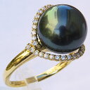 【ポイント10倍】パール リング レディース 真珠 指輪 タヒチ黒蝶真珠 ブラックパール 11mm 18金 k18 ゴールド リング 普段使い 人気 おすすめ ...