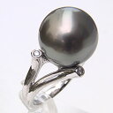 【ポイント10倍】パール リング レディース 真珠 指輪 タヒチ黒蝶ダイヤモンド グレー系 15mm pt900 プラチナ 人気 おすすめ カジュアル トレンド...