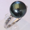 【只今 ポイント10倍中!】パール リング ユニセックス ジェンダーレス 真珠 指輪 タヒチ黒蝶真珠 11mm pt900 プラチナ リング 人気 おすすめ カ...