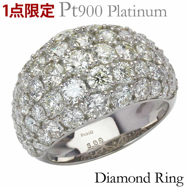 【ポイント10倍】リング ダイヤモンドリング ダイヤモンド リング ダイヤモンド 5.00ct ダイヤ リング ダイヤモンド 指輪 プラチナ パヴェ 一点物 限...