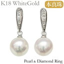 【ポイント10倍 10/27 9:59まで】パール イヤリング 本真珠 あこや アコヤ 8mm ダイヤモンド k18 18k 18金 ホワイトゴールド レディース 送料無料 人気 おすすめ 普段使い カジュアル トレンド プレゼント ギフト ジュエリー ハロウィン