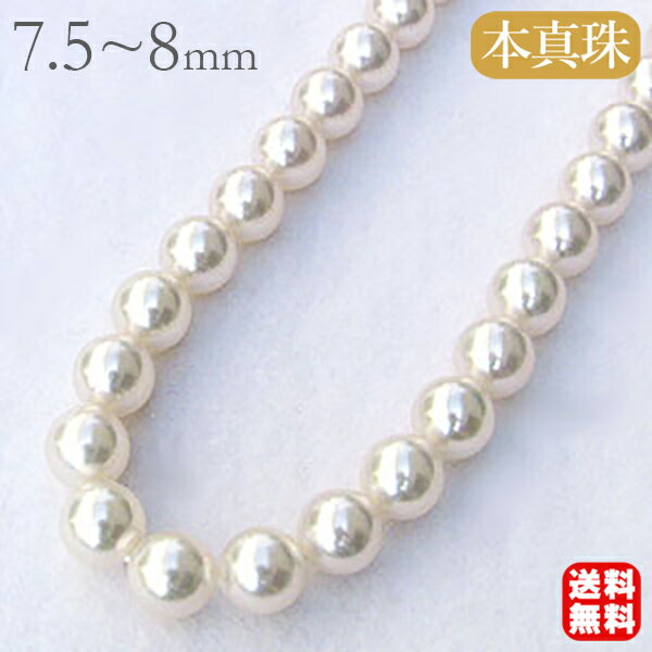 パールネックレス 真珠ネックレス パール ネックレス 本真珠 アコヤ あこや 7.5mm-8mm 冠婚葬祭 送料無料 葬儀 フォーマル カジュアル 厄除け バレンタインデー プレゼント ギフト 福袋 自分買いのサムネイル