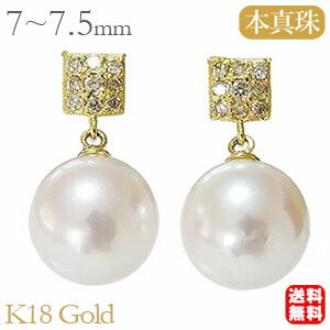 【ポイント10倍 2/26 9:59まで】パール ピアス 18金 18k 18k 普段使い 真珠 あこや本真珠 ダイヤモンド 真珠 k18 k18 ゴールド ペア イエローゴールド ペア 品質保証書付き ラッピング無料 6月誕生石 人気 卒業式 入学式 プレゼント ギフト 自分買いのサムネイル
