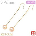 パール ピアス 18金 18k 18k 真珠 真珠 普段使い ロング 淡水 アメリカン フック k18 ゴールド ペア チェーン ゆれる ぶら下がり 送料無料 人気 おすすめ カジュアル 母の日 2024 プレゼント ギフト 自分買い e