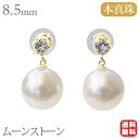 【決算セール ポイント10倍】パール ピアス 18金 18k 18k 普段使い ムーンストーン あこや本真珠 8.5mm スタッド 真珠 アコヤ真珠 k18 ゴ...