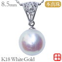 【ポイント10倍】真珠 パール ペンダントトップ ペンダント あこや本真珠 直径8.5mm ダイヤモンド 0.01ct k18 ホワイトゴールド 送料無料 おすすめ カジュアル トレンド 父の日ギフト プレゼント(4)