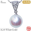 【ポイント10倍】真珠 パール ペンダントトップ ペンダント あこや本真珠 直径8.0mm ダイヤモンド 0.01ct k18 ホワイトゴールド 送料無料 おすすめ カジュアル トレンド プレゼント ギフト 夏ジュエリー ボーナス