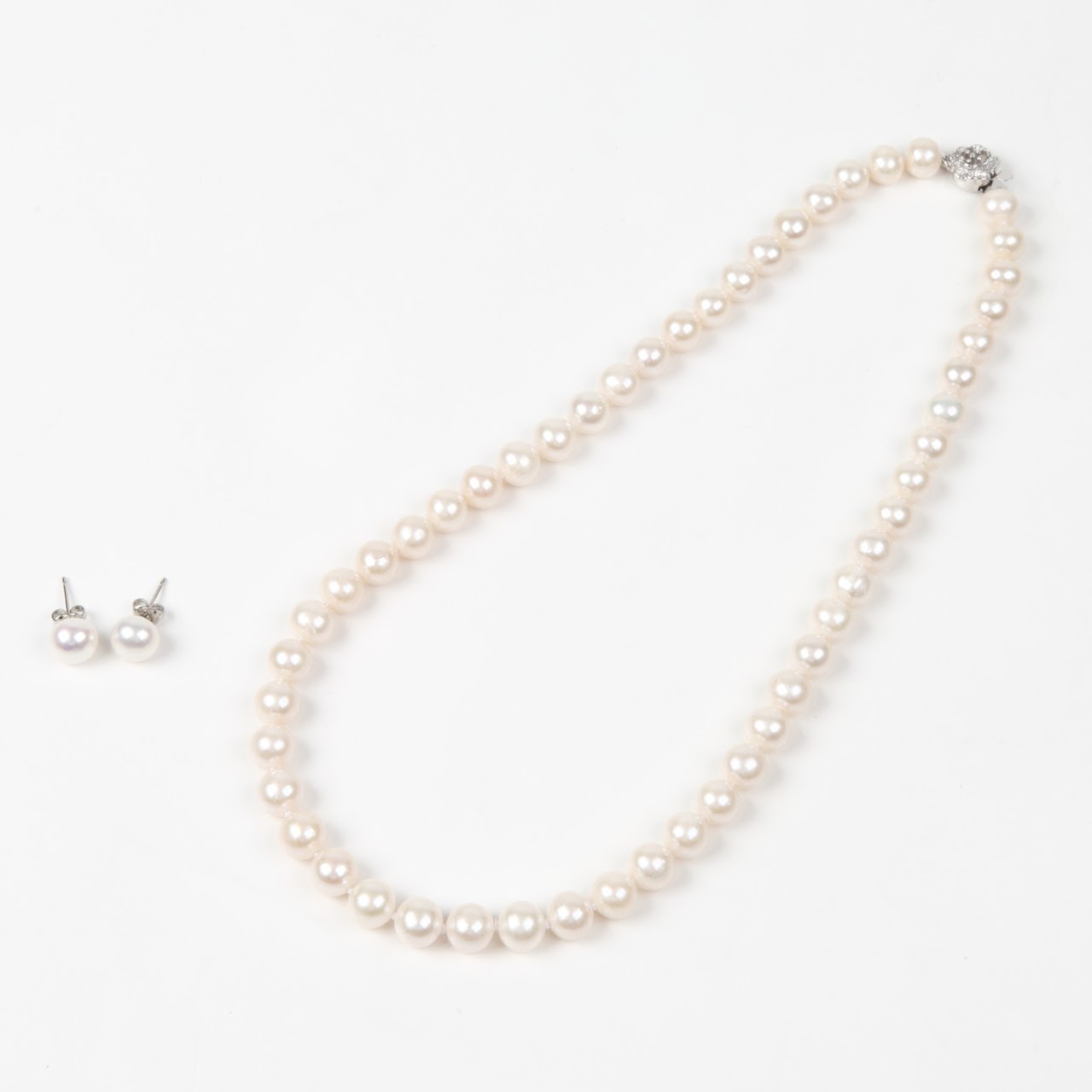 【ブラックフライデー限定SALE対象】つやたま 厳選本真珠 訳あり特価 パールネックレス 定番43cm 大粒8.5-9mm 本真珠ネックレス&ピアスセット 2本...