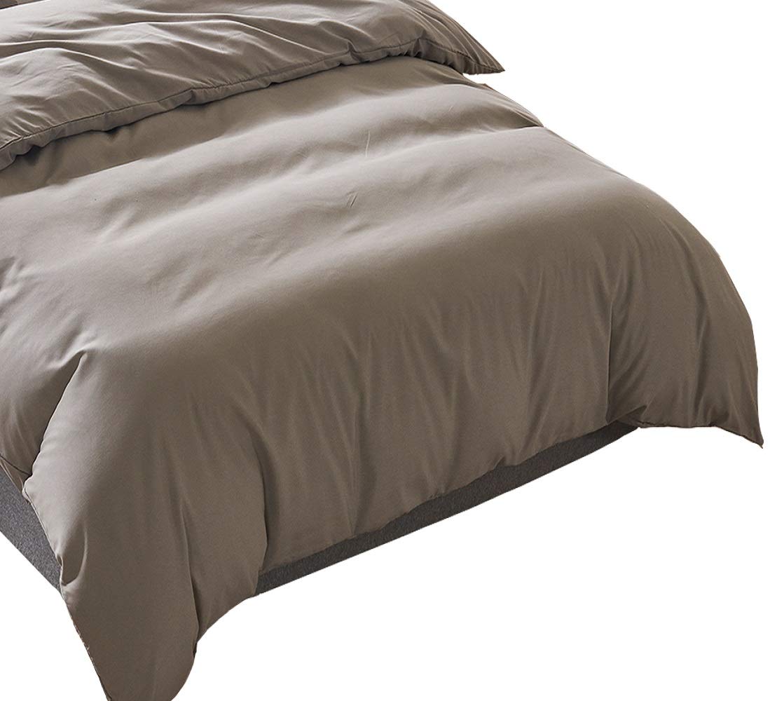 YOYOSTAR 掛けふとんカバー ダブル グレー 綿混 無地 布団カバー 洗い替え 防ダニ 防シワ オールシーズ..