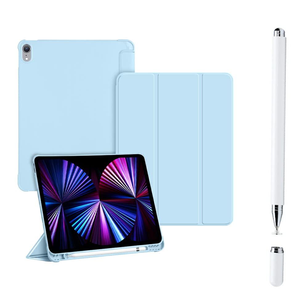 YOYOSTAR iPad 9/8/7 ケース+タッチペンiPad/iPhone/Androidに対応 タッチパネル触れず対策 2個セット(10.2インチ 2021/2020/2019モデル 第9/8/7世代用) ケース 三つ折りスタンド 耐衝撃カバー 1