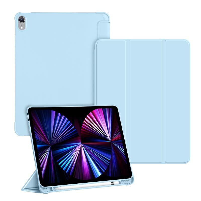 YOYOSTAR iPad 9/8/7 ケース+タッチペンiPad/iPhone/Androidに対応 タッチパネル触れず対策 2個セット(10.2インチ 2021/2020/2019モデル 第9/8/7世代用) ケース 三つ折りスタンド 耐衝撃カバー 2