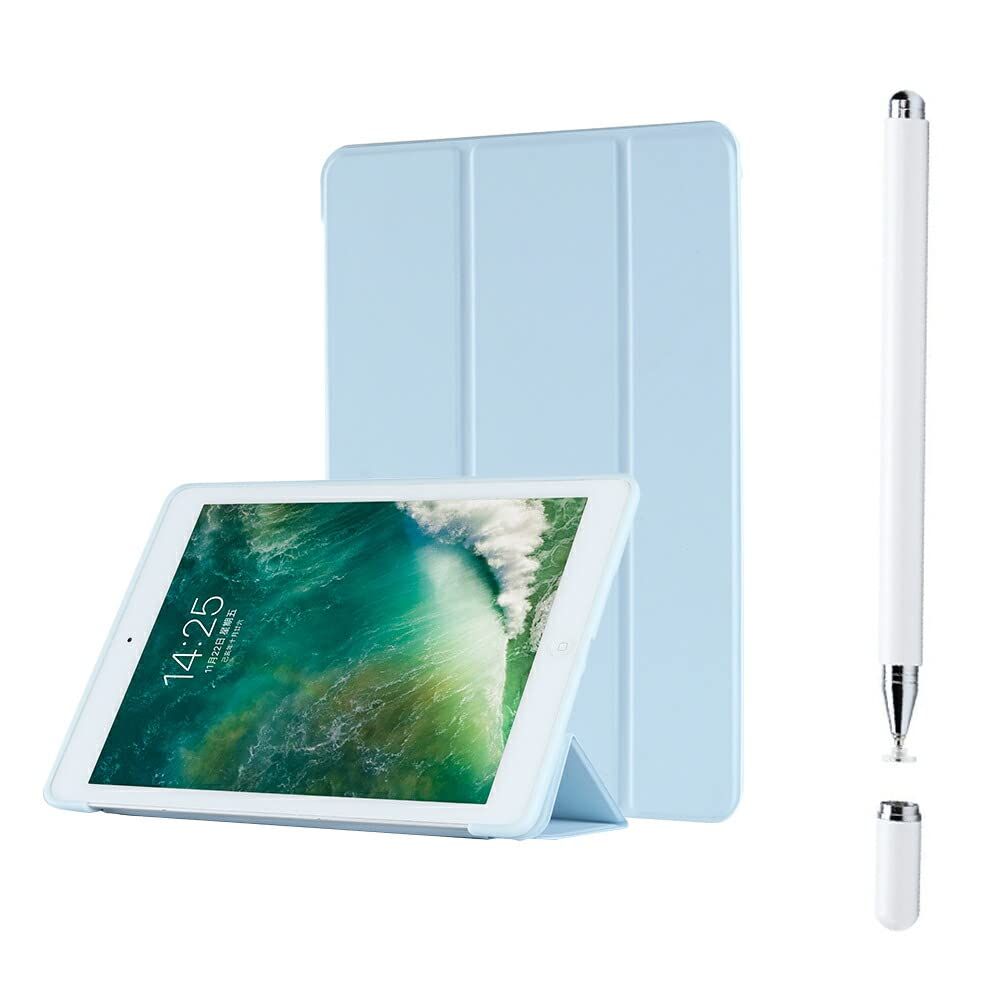YOYOSTAR iPad Pro11ケース 全モデル対応 および iPad Air 5/4 (10.9インチ2022/2020) マグネットス吸着式 Pencil2対応 三つ折スタンド (ライトブルー)
