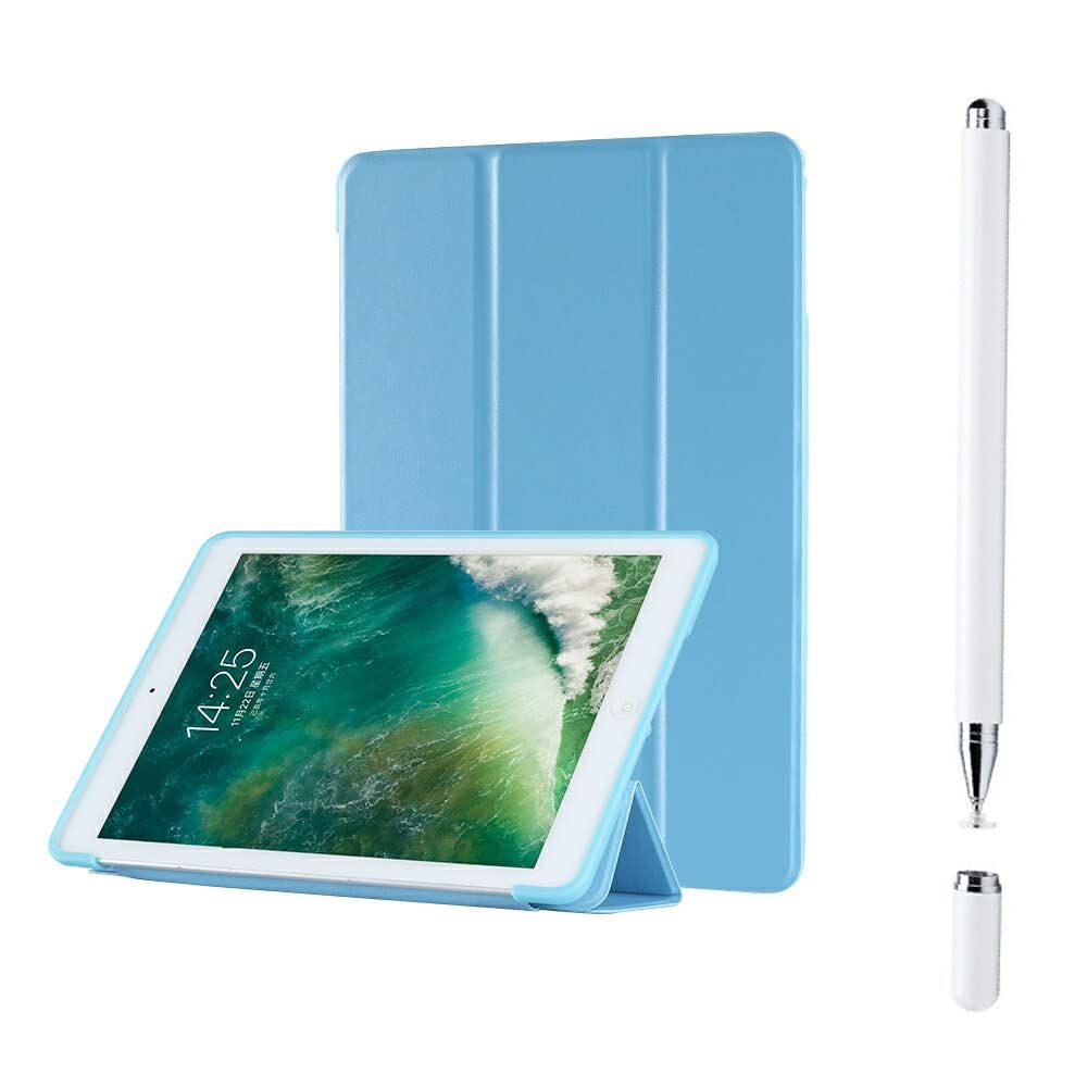 YOYOSTAR iPad Pro11ケース 全モデル対応 および iPad Air 5/4 (10.9インチ2022/2020) マグネットス吸着式 Pencil2対応 三つ折スタンド (スカイブルー)