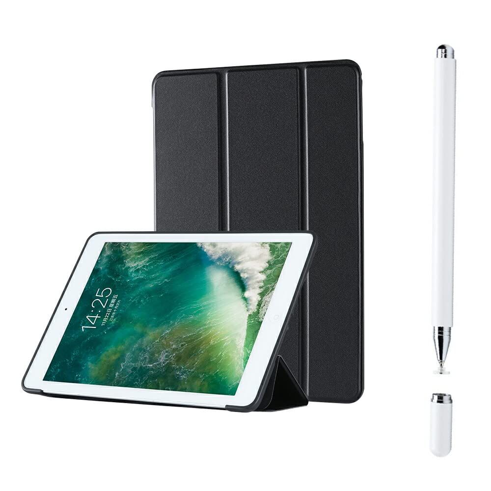 YOYOSTAR iPad Air 3 (10.5インチ 2019, 第3世代)とiPad Pro 10.5 用Pencilホルダー付き ペンシル ソフトTPUバック スリム保護カバー (ブラック)