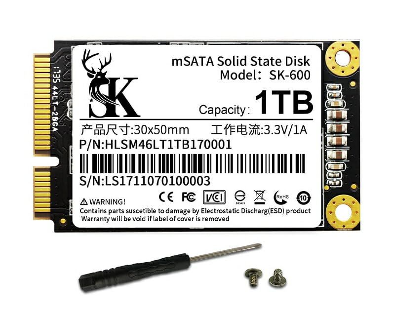 YOYOSTAR mSATA SSD 1TB 3D NAND TLC SATA III 6GB / mSATA (30x50mm) ¢åɥơȥɥ饤 - ǥȥåPCΡȥѥб ᡼3ǯݾ