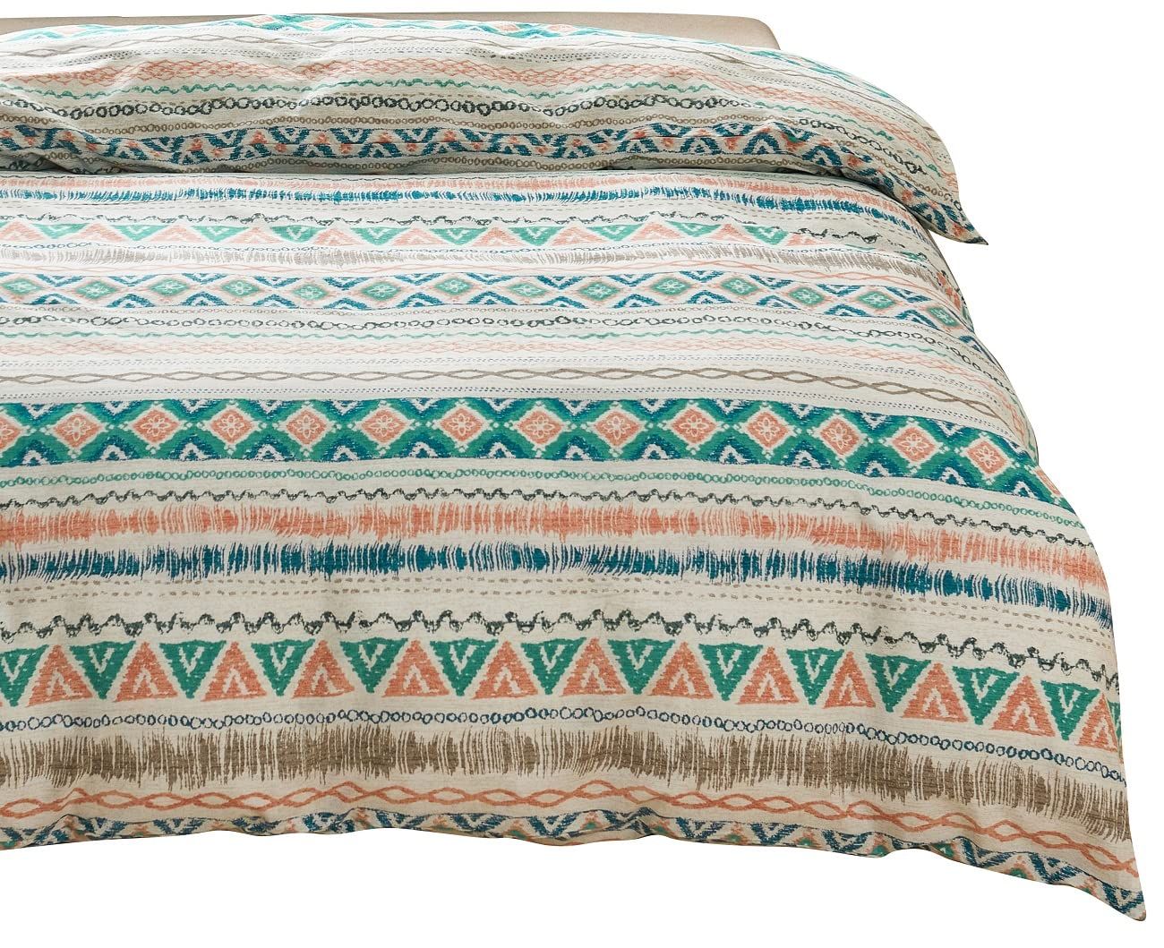 YOYOSTAR 掛けふとんカバー ダブル 190x210cm 綿100% 幾何柄 リバーシブル 掛けカバー エレガント おし..