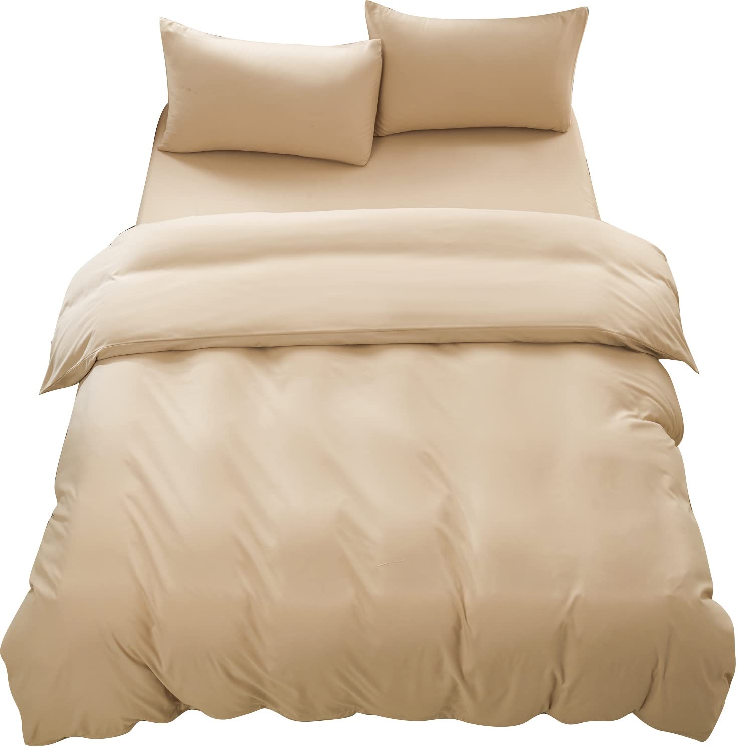 YOYOSTAR布団カバー クイーン 4点セット寝具カバーセット 綿混 無地 掛け布団カバー ボックスシーツ 枕..