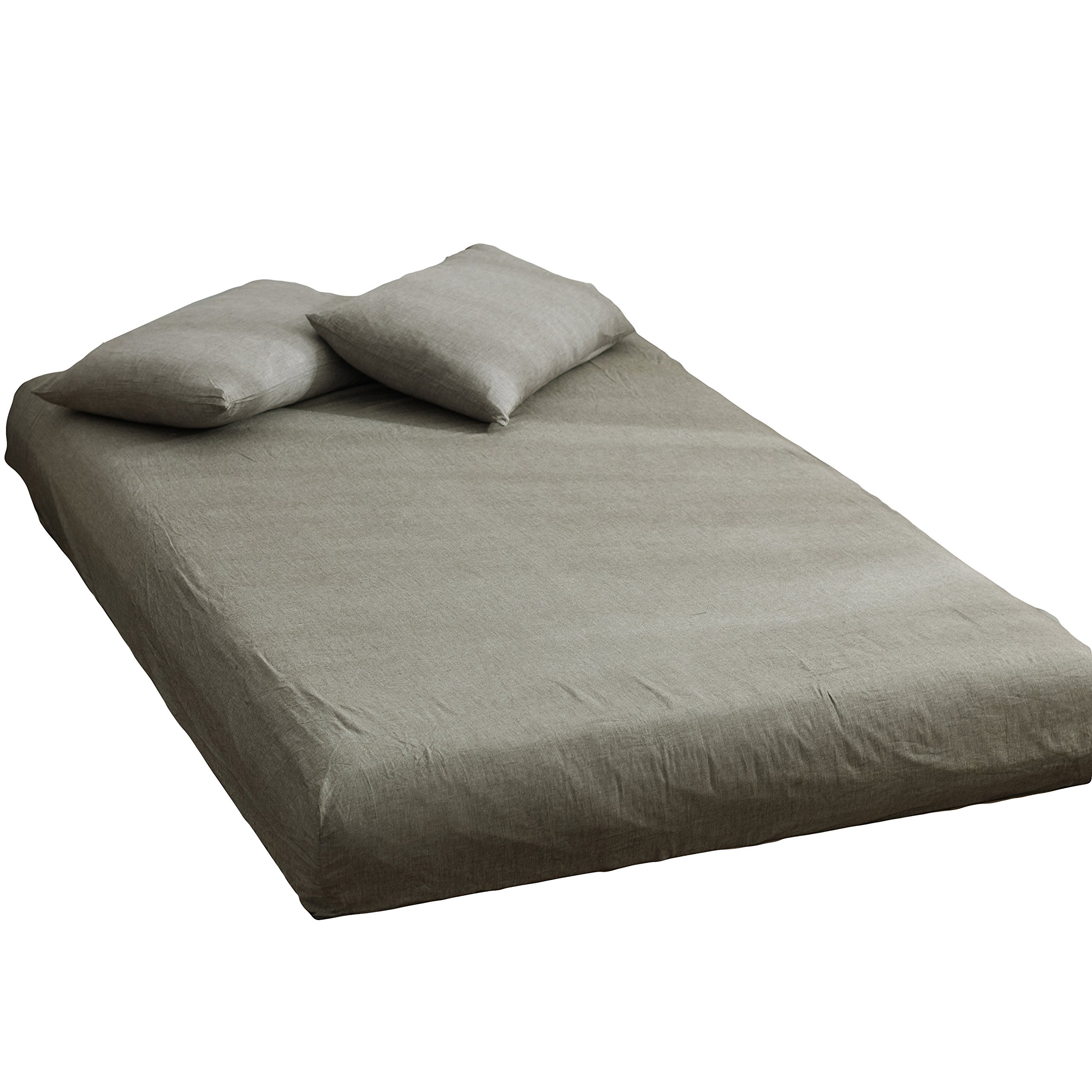 YOYOSTAR ボックスシーツ キング 180x200x30cm マットレスカバー オーガニックコットン洗いざらしの綿1..