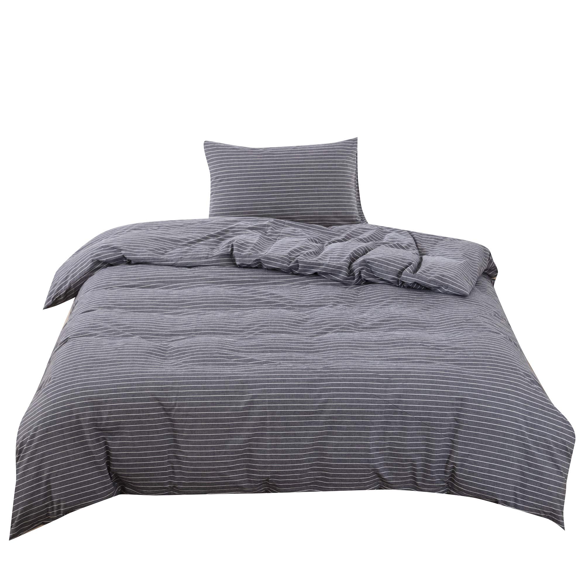 YOYOSTAR 【掛布団カバーセミダブル1枚、枕カバー1枚】オーガニックコットン洗いざらしの綿100% 布団カ..