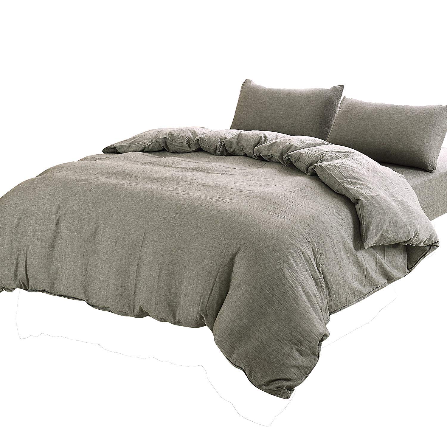 YOYOSTAR 【掛布団カバーキング1枚、枕カバー2枚】オーガニックコットン洗いざらしの綿100% 布団カバー..