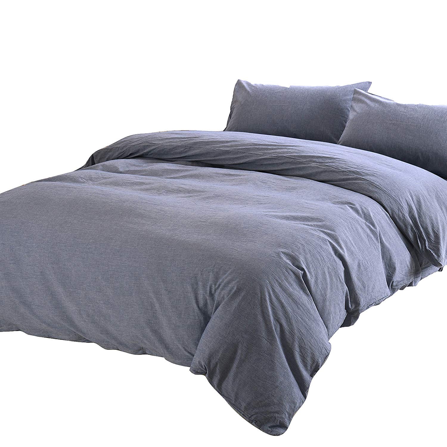 YOYOSTAR 【掛布団カバーダブル1枚、枕カバー2枚】オーガニックコットン洗いざらしの綿100% 布団カバー..