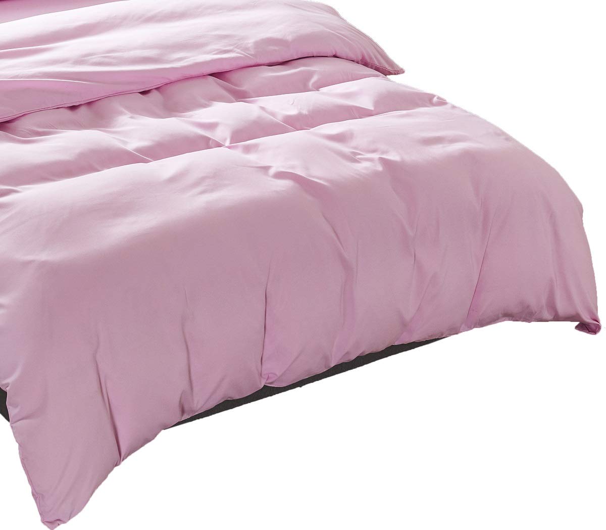 YOYOSTAR 掛けふとんカバー クイーン 210x210cm ピンク 綿混 無地 布団カバー 洗い替え 防ダニ 防シワ ..
