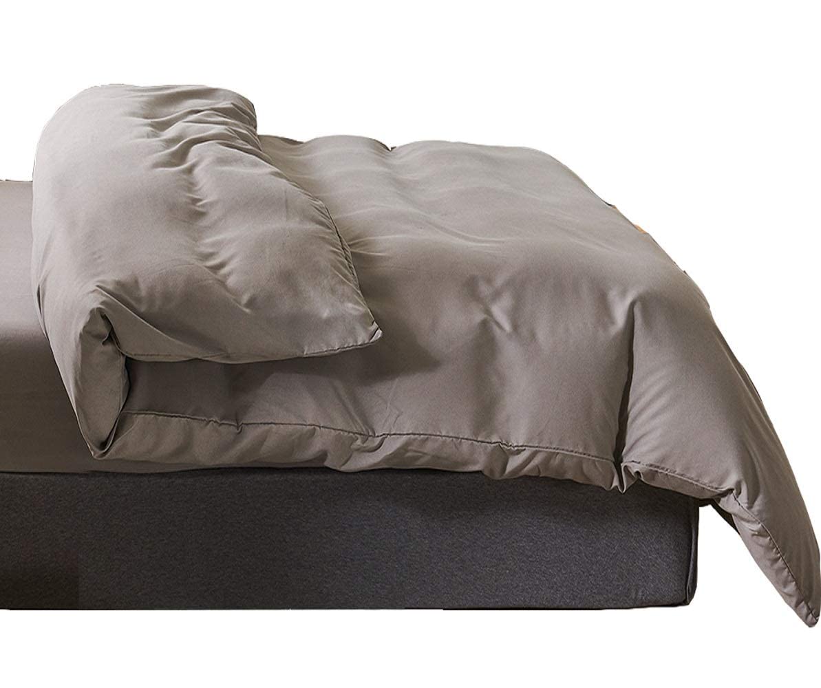 YOYOSTAR 掛けふとんカバー クイーンロング グレー210x220cm 綿混 無地 長身用 布団カバー 洗い替え 防..