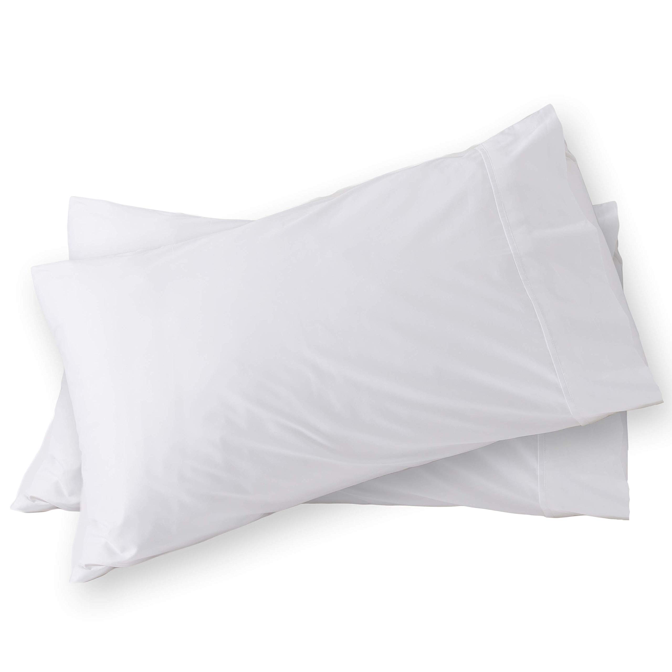 YOYOSTARAVA.Home 枕カバー 2枚組 ピローケース エジプト産の超長綿100% サテン織 400本高密度 上品 肌触り 防ダニ 抗菌 防臭（ホワイト、43x63cm）
