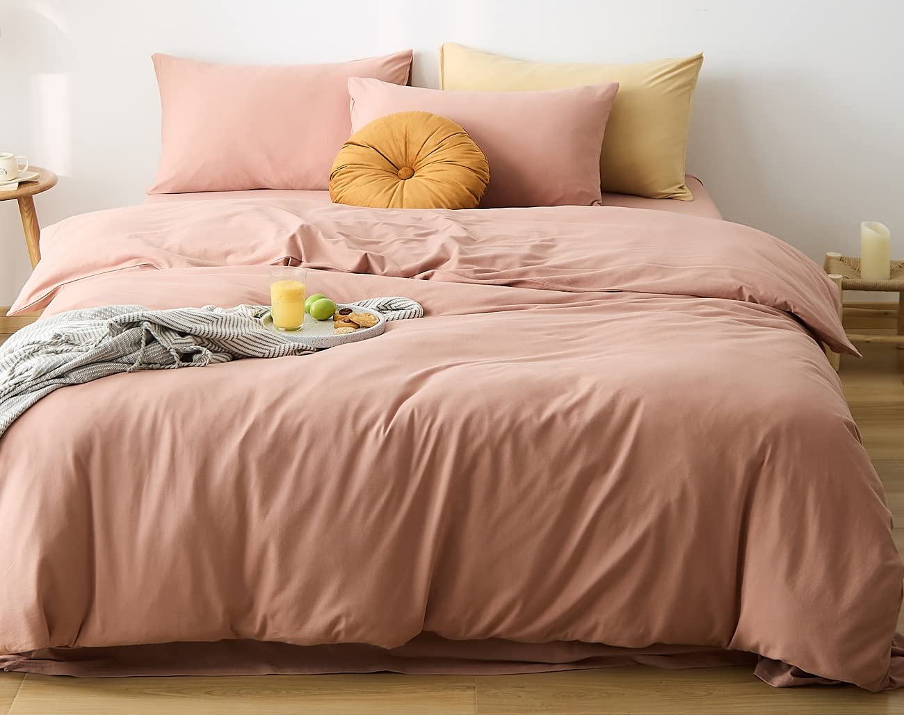 YOYOSTAR 掛ふとんカバー ダブル 190x210cm 綿100% 天竺ニット Tシャツ生地 やわらかな肌ざわり リバー..