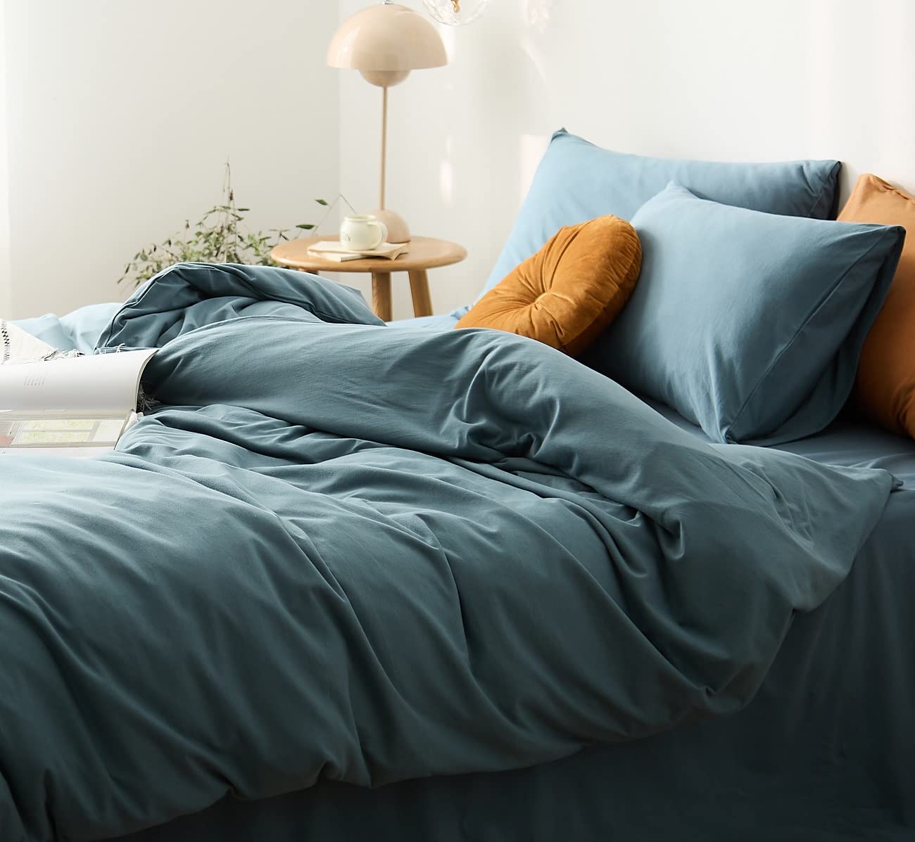 YOYOSTAR 掛ふとんカバー クイーン超ロング 210x240cm 綿100% 天竺ニット Tシャツ生地 やわらかな肌ざ..