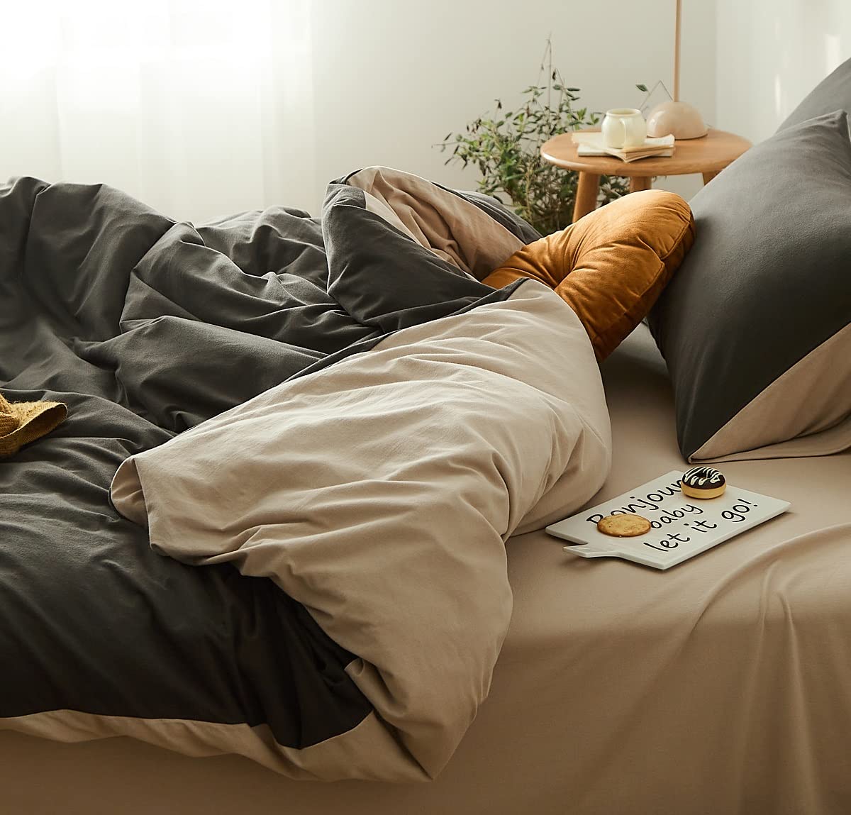 YOYOSTAR 掛ふとんカバー ダブル 190x210cm 綿100% 天竺ニット Tシャツ生地 やわらかな肌ざわり リバー..